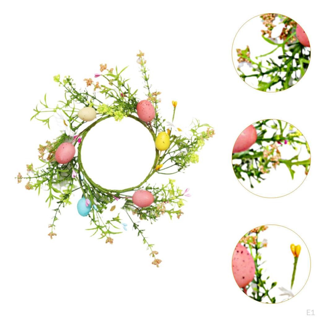 Easter Egg Candle Wreath Artificial Green Leaf Hanging Garland for Wedding Table Centerpiece