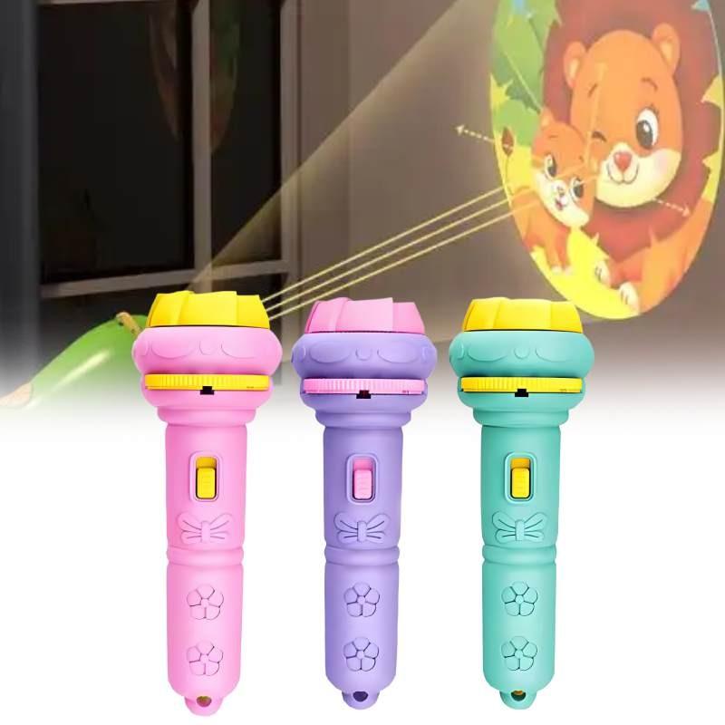 Childrens Cartoon Projector Flashlight With Light Up And Educational Features For Baby Learning And Play