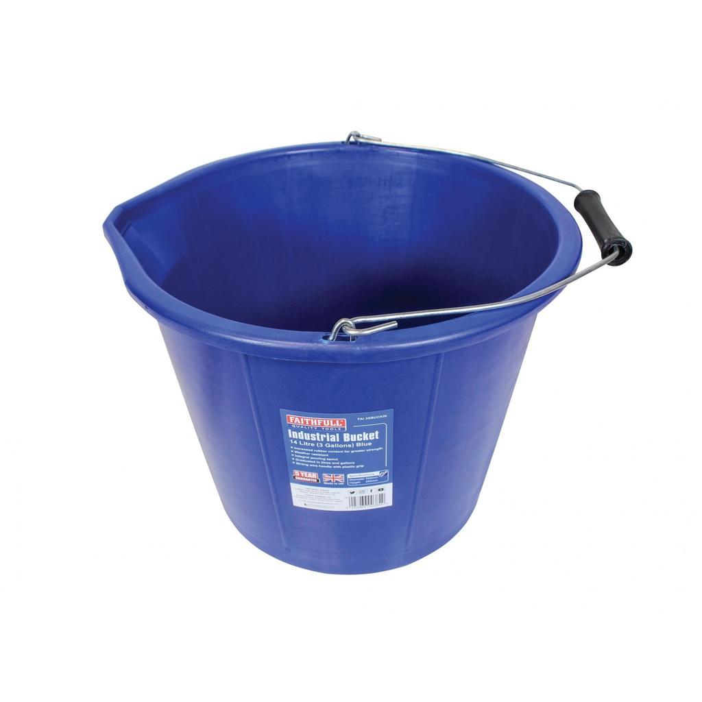 Faithfull Builder's Industrial Bucket 14 Litre (3 Gallon) - Blue