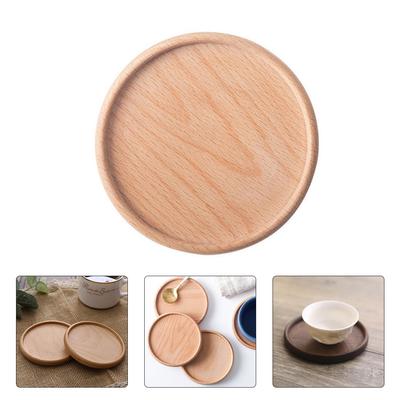 Wooden Coasters Black/brown Walnut Wood Coaster Round Coffee Coaster Teapot Pastries Household Parts