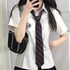 Women's Pink Japanese College Style Short Sleeve Shirt