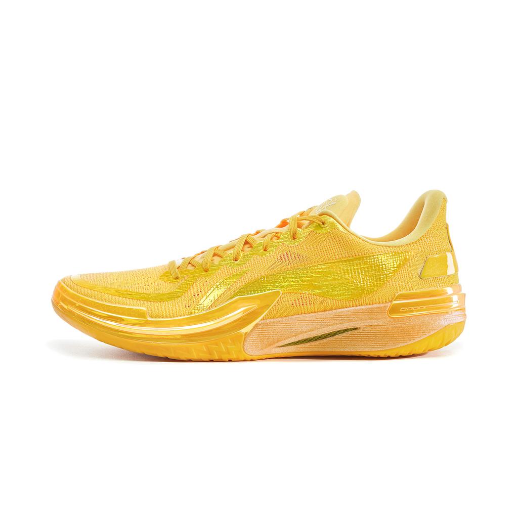 New LiNing Gamma Cushioning Anti Slip And Wear Resistant Support Low Top Basketball Shoes Men's Neon Mango Yellow ABAV035-18