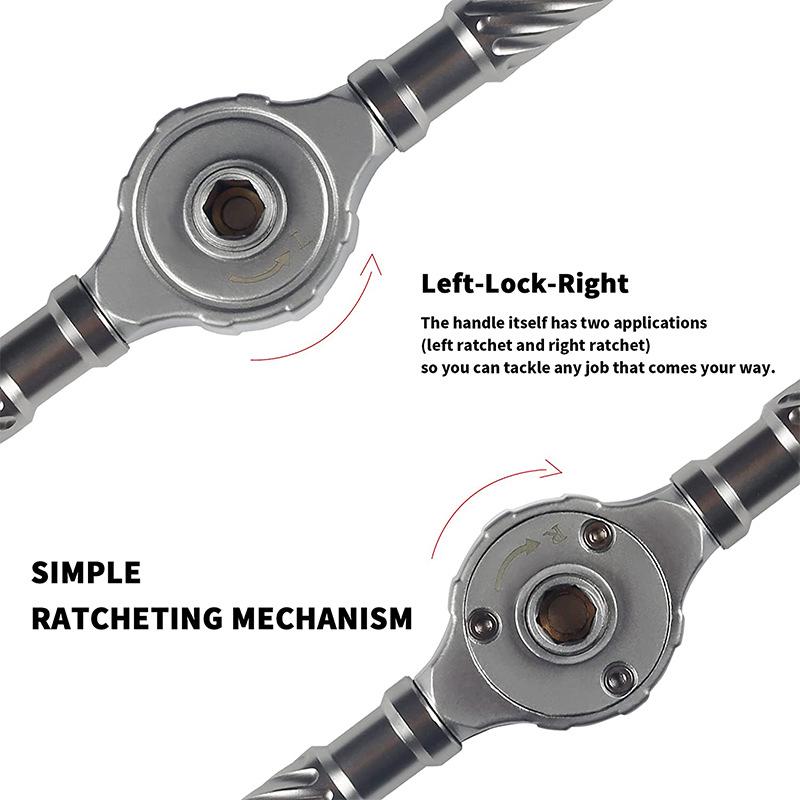 30-in-1 Multifunction S2 Steel Ratchet Screwdriver & Wrench Set