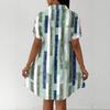 Women's Casual Loose Fit Shirt Dress Button Front Stand Collar Short Sleeve Polka Dot Patterned Dress for Everyday Wear