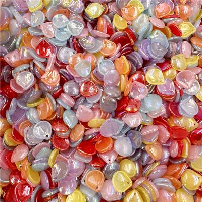 Hanmade For Jewelry Making Hairpin Earrings Bracelet Pendant Flower Petals Charm Beads 20pcs AB Colors 13.5*14.8mm Accessories DIY