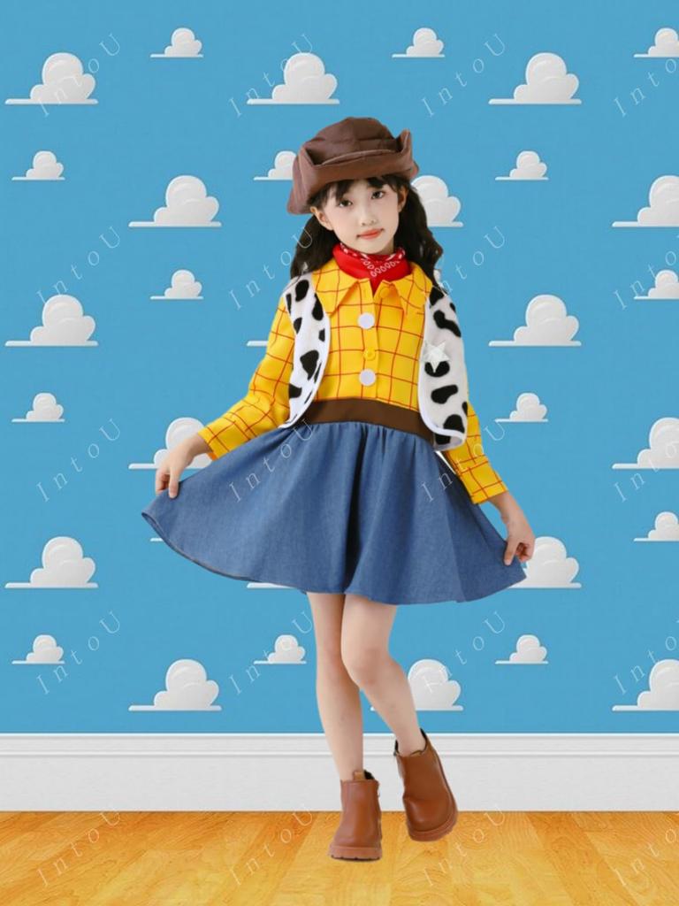 [IntoU] Toy Story Woody Cosplay Costume for Girls (120)