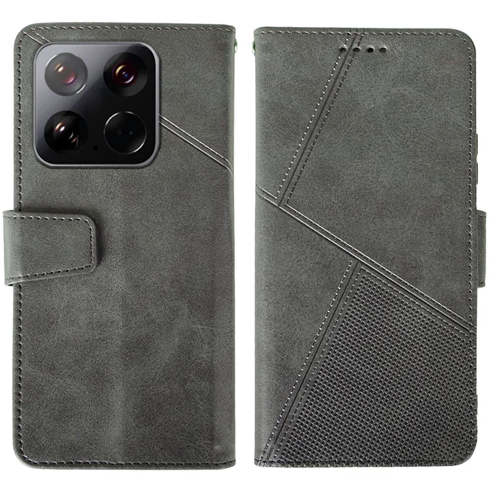 IDEWEI For Xiaomi 15 Case Leather Wallet Phone Cover Stand Calf Texture