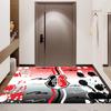 Sao Paulo FC Crest Red Black Splash Graffiti Print Area Rug Brazilian Soccer Fan Non Slip Rectangular Floor Mat Gaming Room Home Decor Rug