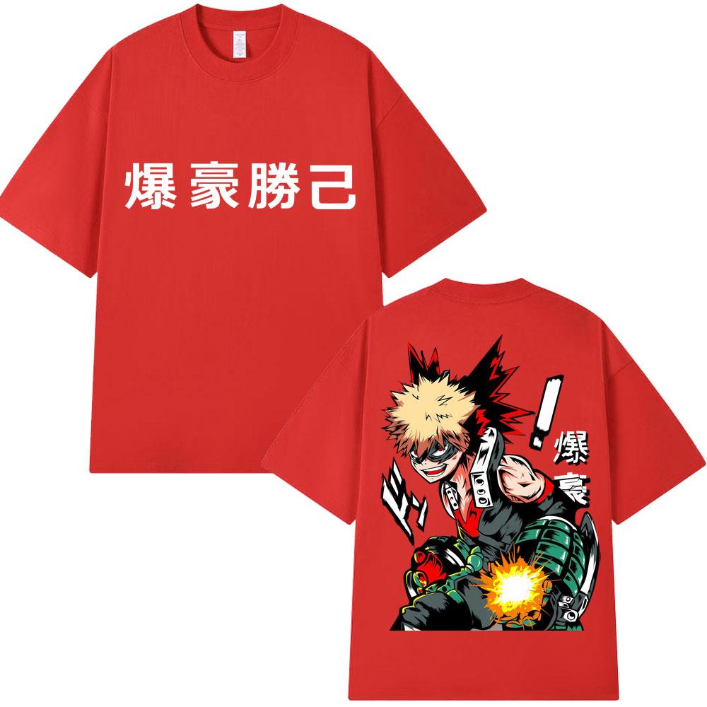 Anime My Hero Academia Katsuki Bakugo T Shirts   Vintage Harajuku Ga T Shirt Oversized Cotton Casual Tees Streetwear
