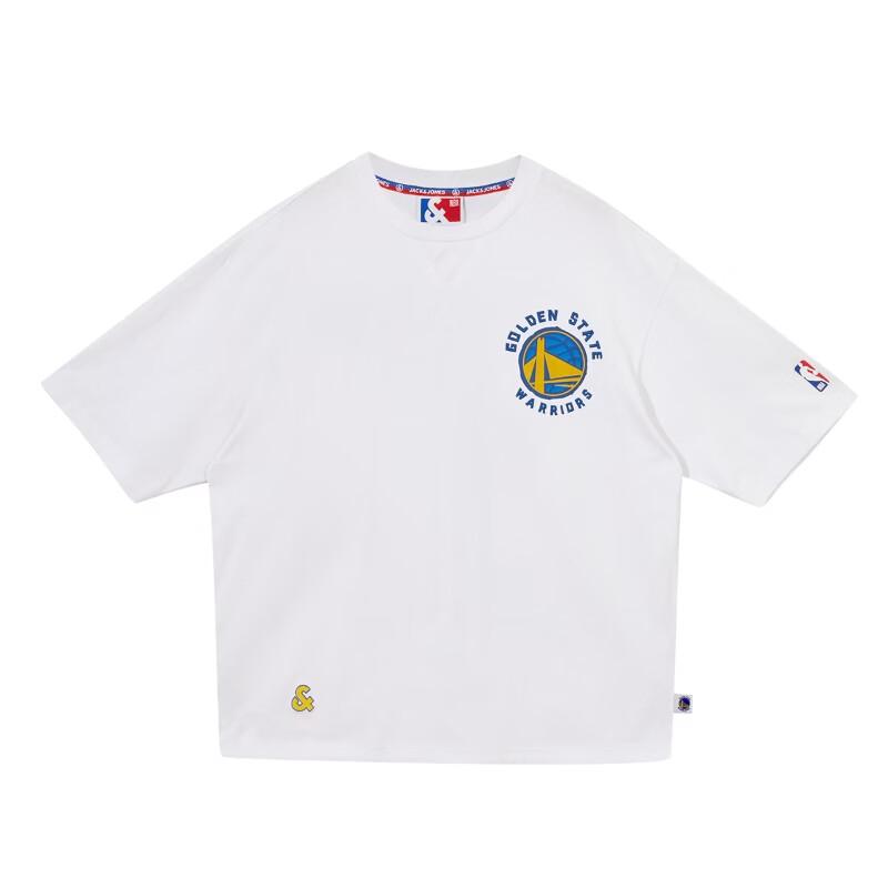 JACK&JONES Men's NBA Golden State Warriors Loose Fit Pure Cotton Short-Sleeve T-Shirt 226101118