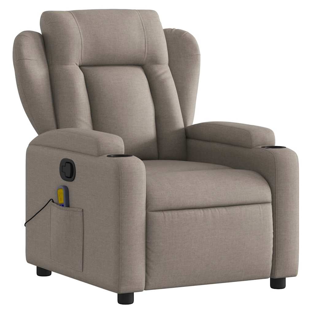 Massage Relax Chair Taupe Fabric