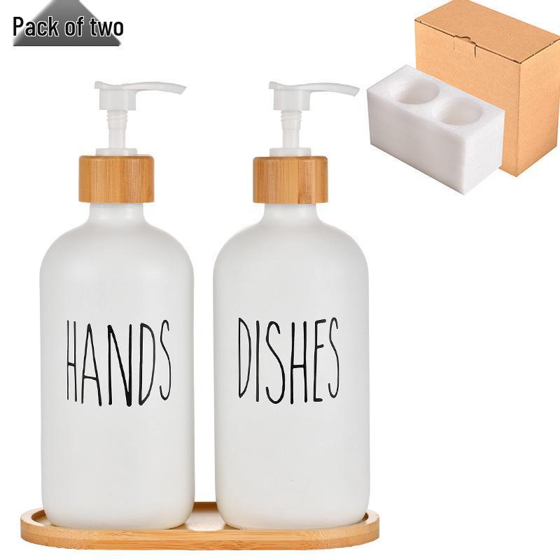 Verdickter Glas Handseifenspender mit Bambus Pumpkopf