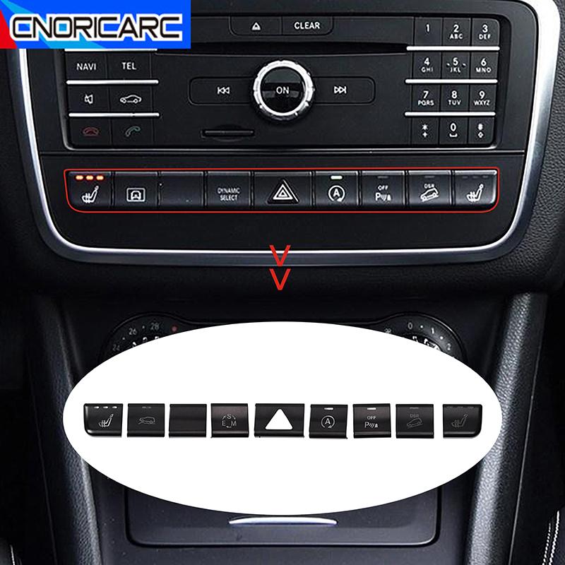 Car Accessories Center Console CD Multimedia Buttons Frame Cover Sticker For Mercedes Benz GLA X156 CLA C117 A B Class W176 W246