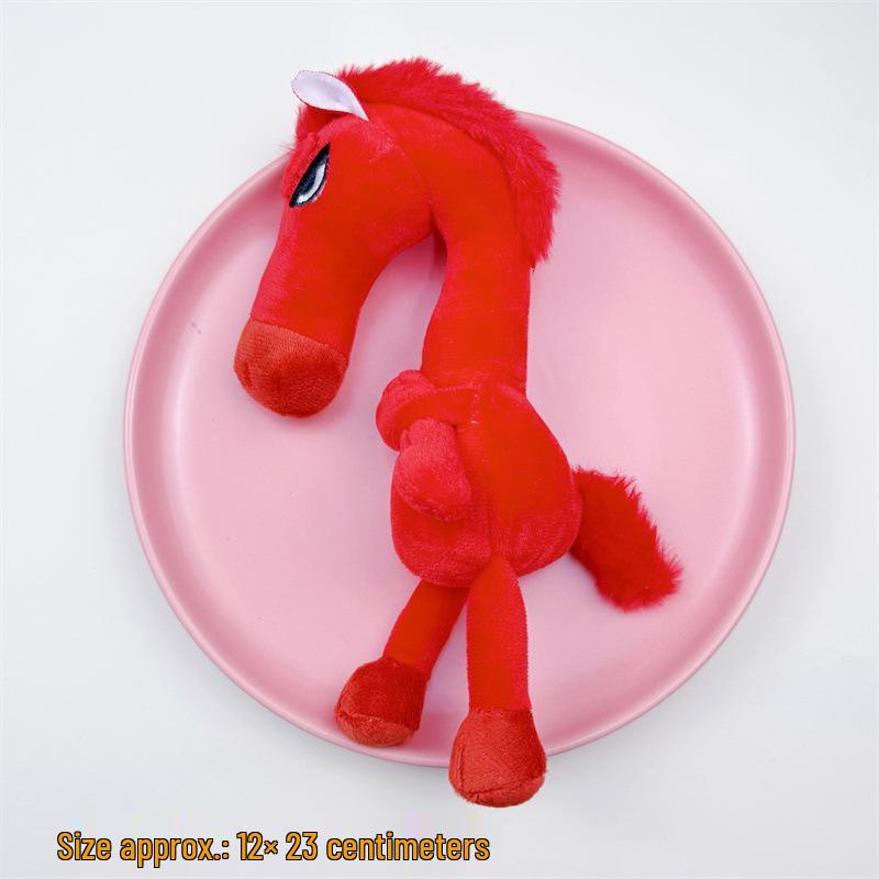 Three-Dimensional Black Horse Beaded Ornament Keychain Plush Doll Pendant