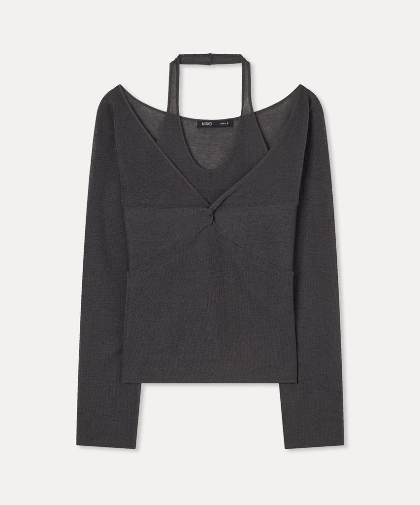 MIXXO See-Through Layered Twist Knit_Miwkag709T