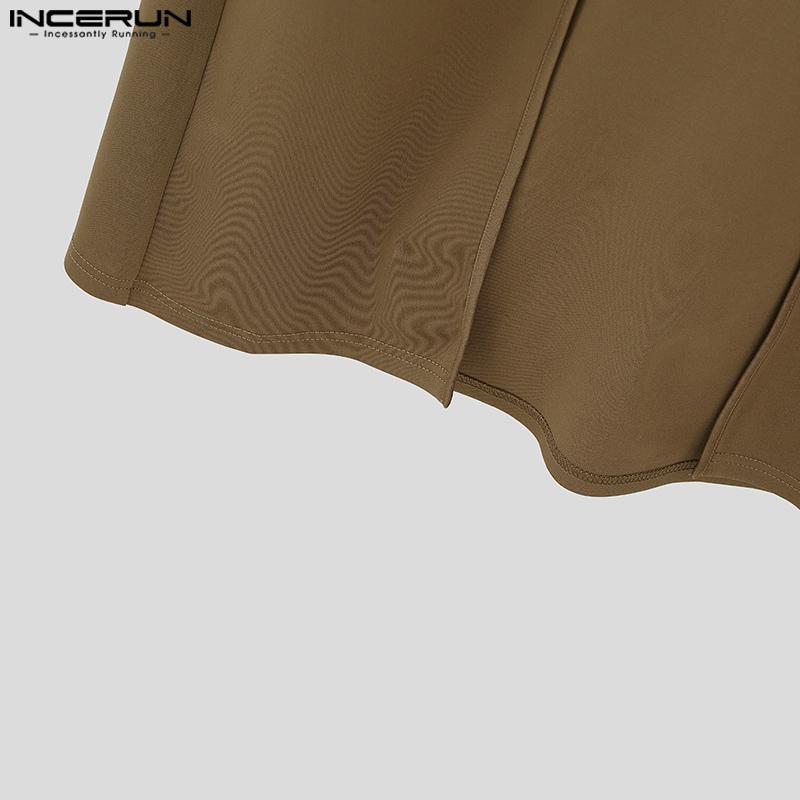 INCERUN Men U Neck Sleeveless Cutout Button Casual Long Tanks Cardigan