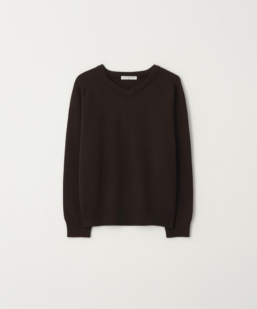 Peullojeulum Fine Wool V Neck Knit Dark Brown