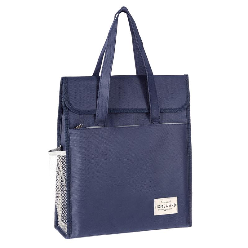

Oxford Material Storage Tuition Bag - Dual Layer Hand Pouch for School Stationery Books & Pencil Case A7474 темно-синього кольору