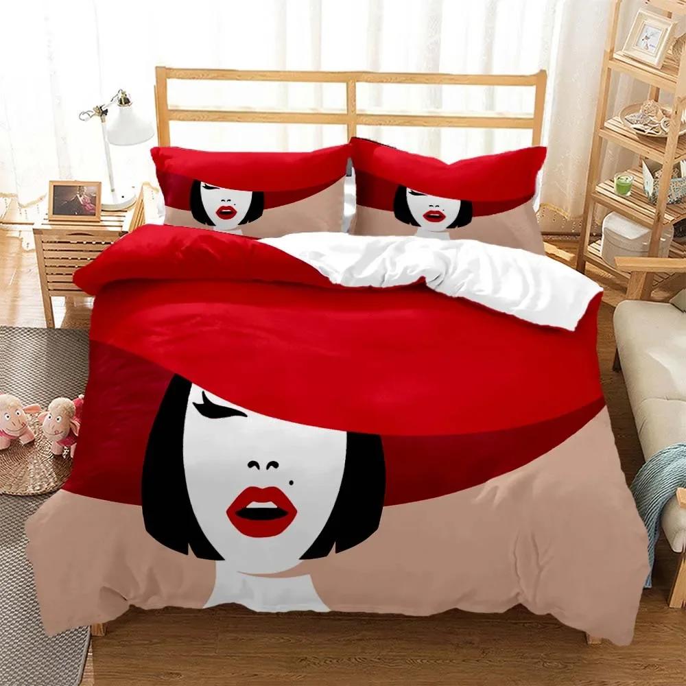 Ladies' Graceful and Elegant Style, Exquisite Printed Polyester Bedding, High-end Atmospheric Bed Sheet Set, Soft Andcomfortable