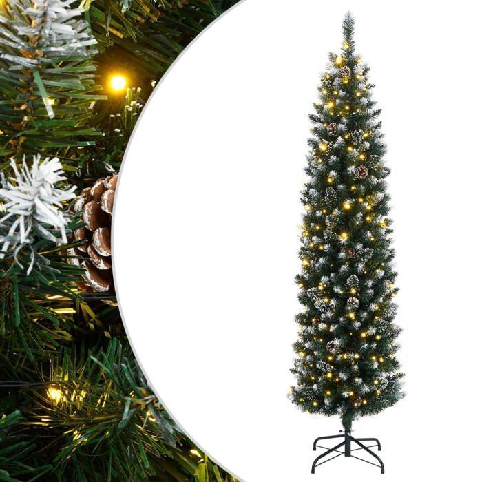 VidaXL Sapin de Noël artificiel mince 300 LED 180 cm 3315780