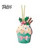 Holiday Hanging Pendants Christmas Wooden Ornament, Lollipop Cupcake Ice Cream Popsicle Cute Snowman Decor Decorations for Xmas Tree, Window,