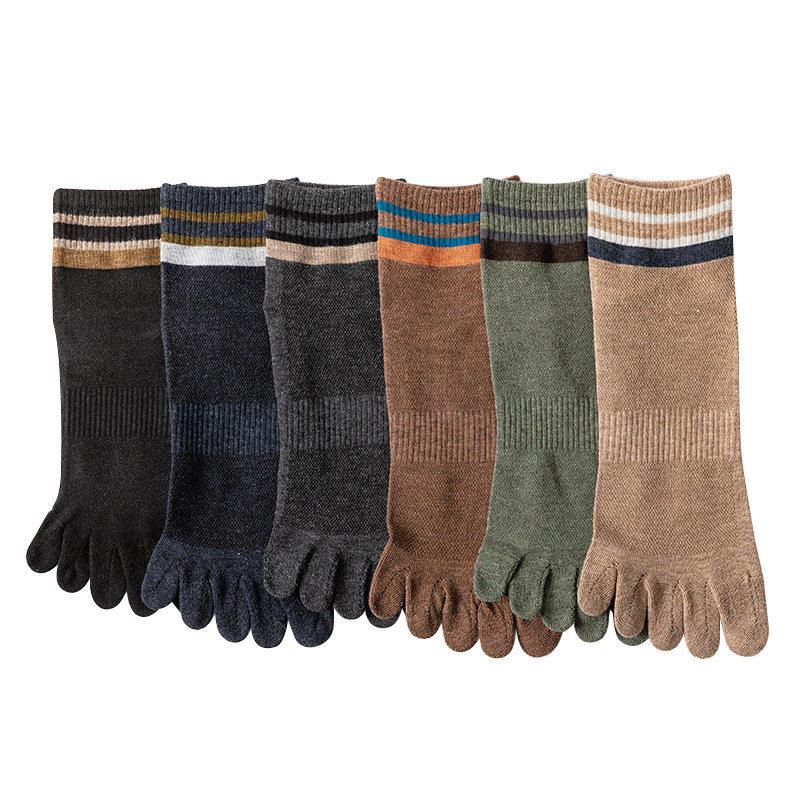 Five-fingered Socks for Men, Spring, Autumn and Summer, Thin Summer Short Cotton Socks, Mesh Sports Split-toe Socks, Mid-calf Socks
