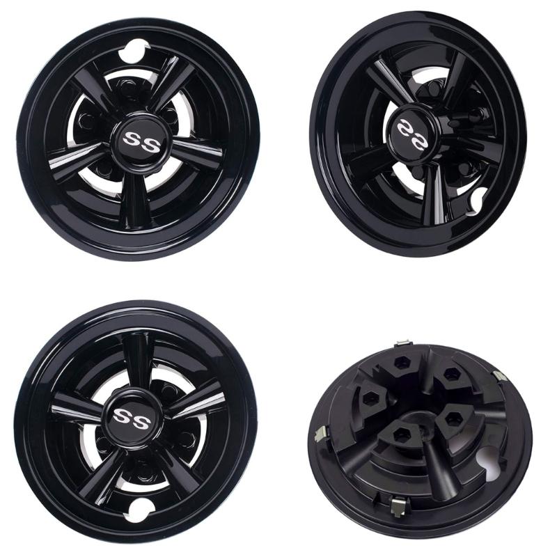 4Pcs Light weight 8inch Golf Cart Wheel Covers Hub Caps 5 Spoke Design Hub Cap For Golf Carts Easy Snap On Installation чёрный