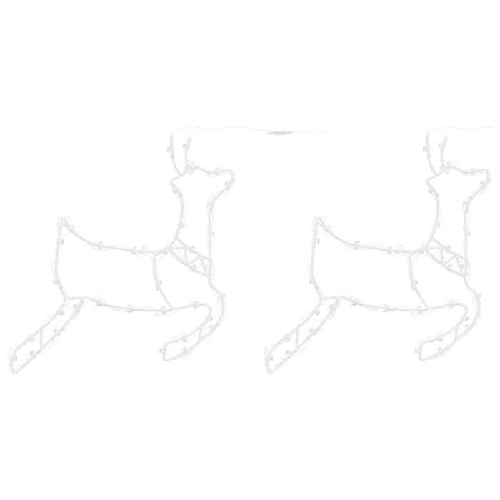 VidaXL Lumières de Noël silhouette de renne 2 pcs 35 LED blanc chaud 4019594