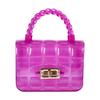 girls Grid Mini Crossbody Fresh Sweet PVC Jelly Bag Wholesale Foreign Trade Crossbody Purse With Lock Buckle Chain Candy Color