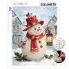 Pearl Painting DIY Kit Snowman with Lantern Frameless Handmade Bead Canvas Art Creative Leisure Craft for Bedroom Living Room Decor