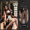 Sexy two-dimensional maid exposed buttocks free home flirting miniskirt bunny girl uniform patent leather queen hip wrap skirt