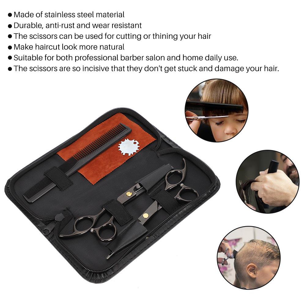 6 Inch Professional Hair Cutting Thinning Scissors Salon Barber Hairdressing Shears Black