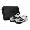 Crocs Classic Platform Clog 811 Hoshino Ginteri gift box graffiti star strap hole shoes women's black and white