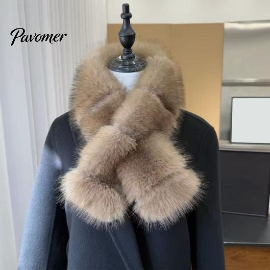 Daily Wear Neck Warmer Faux Fur Collar Scarf for Women, Plush Scarf, Winter Fluffy Gifts Men Scarves, Fashion Wrap Cold Weather, Thanksgiving