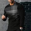 3D Digital Printing T-shirt Street Trend Long Sleeved O-neck Pullover T-shirt Large Men Long Sleeved Casual Sports Men Clothing