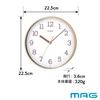 MAG Wall Continuous Second Galette Noah Precision Clock, Analog, Cute, Stylish, Simple, Small, Silent, Hand, 22.5cm Diameter, Ivory, W-808A IV-Z,