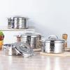 Stainless Steel Insulated Pot Set with Lid - Large Capacity 3/4/5 Piece for Africa: Ideal for Household Use, Rice, and Boiling Water.
