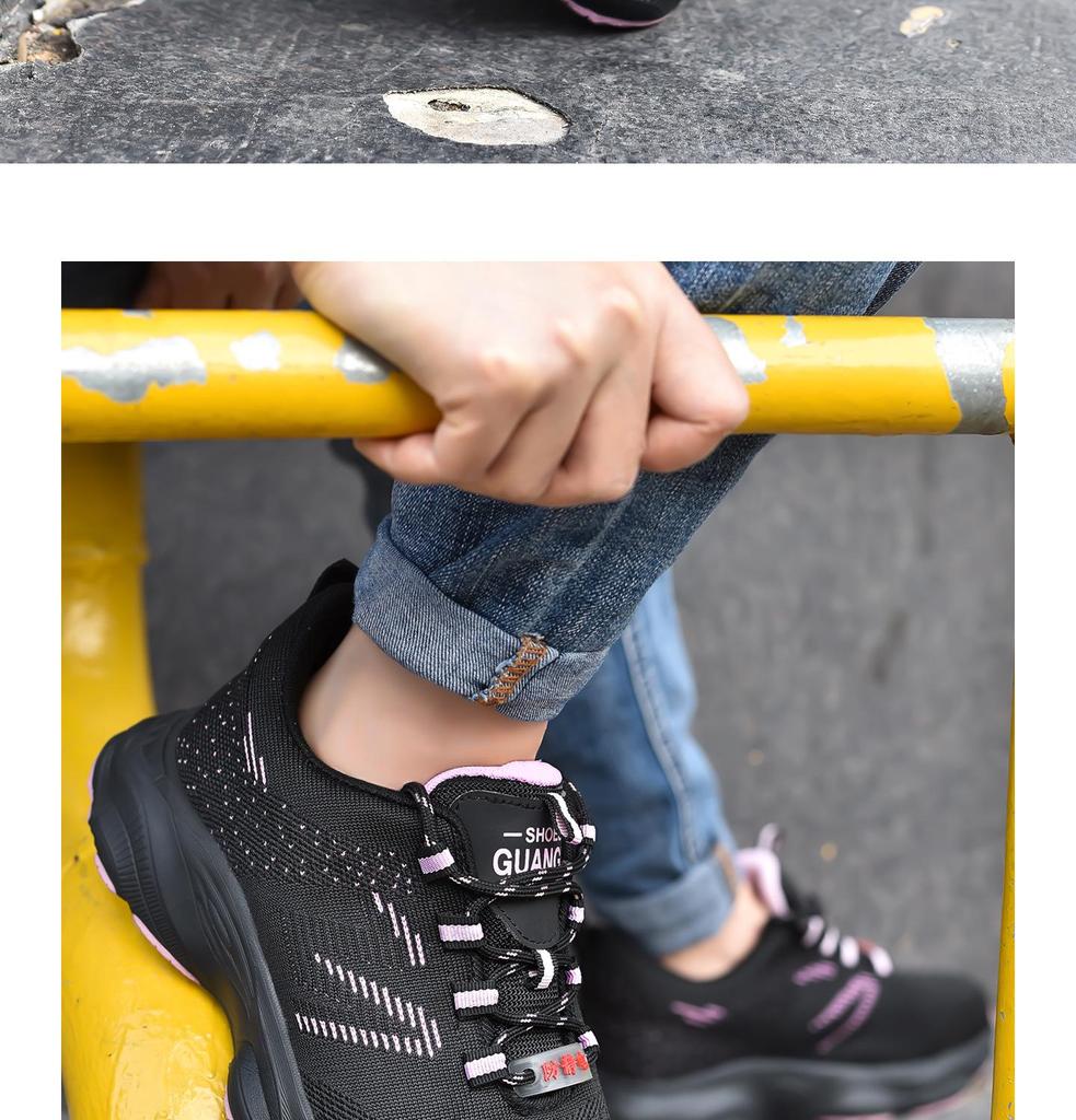 Scarpe da Lavoro Antistatiche di Sicurezza da Donna - Leggere, Comode, Traspiranti, Antishock, Antiperforazione, Antiscivolo per Cantieri & Stazioni di Servizio.