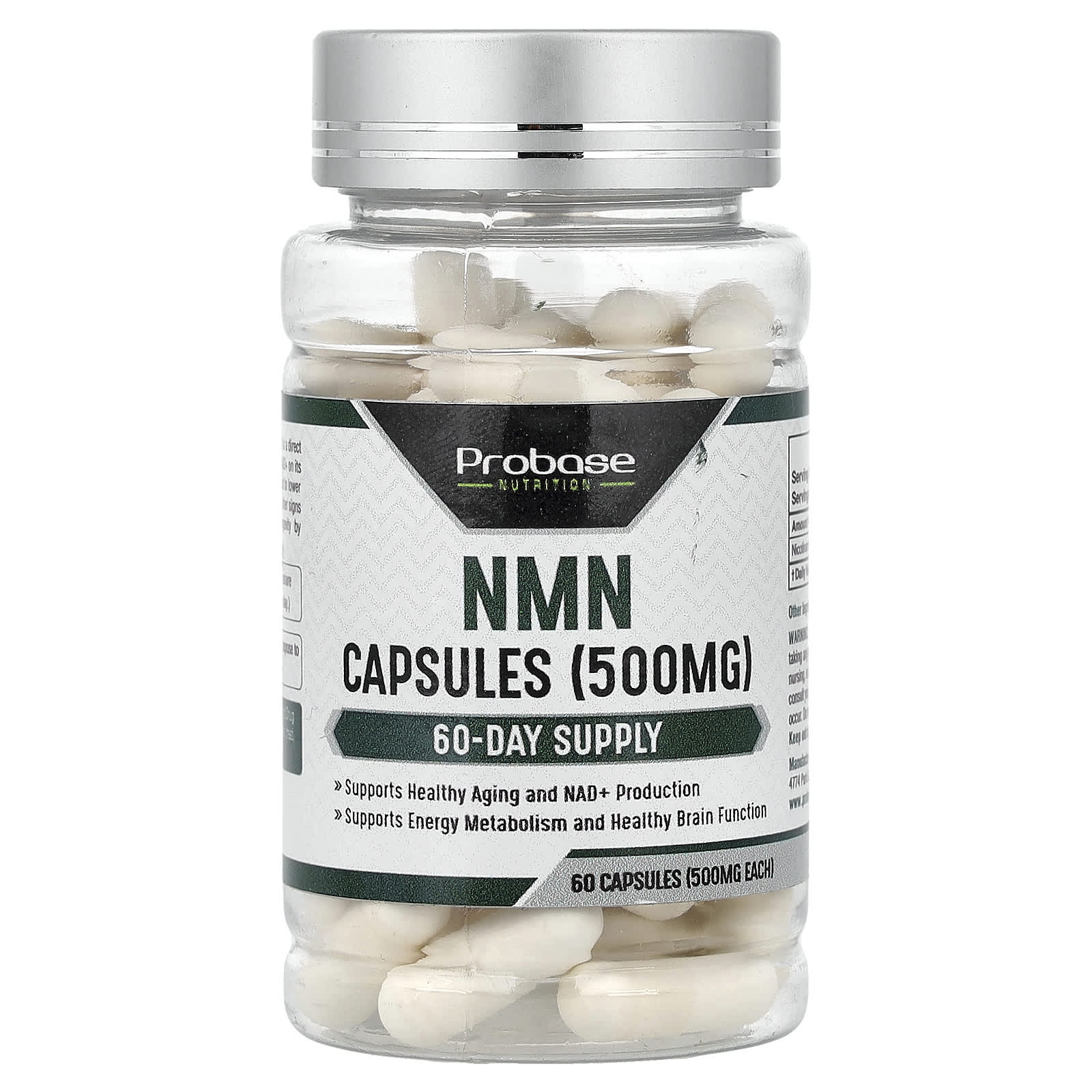 

Probase Nutrition, NMN, 500 mg, 60 Capsules