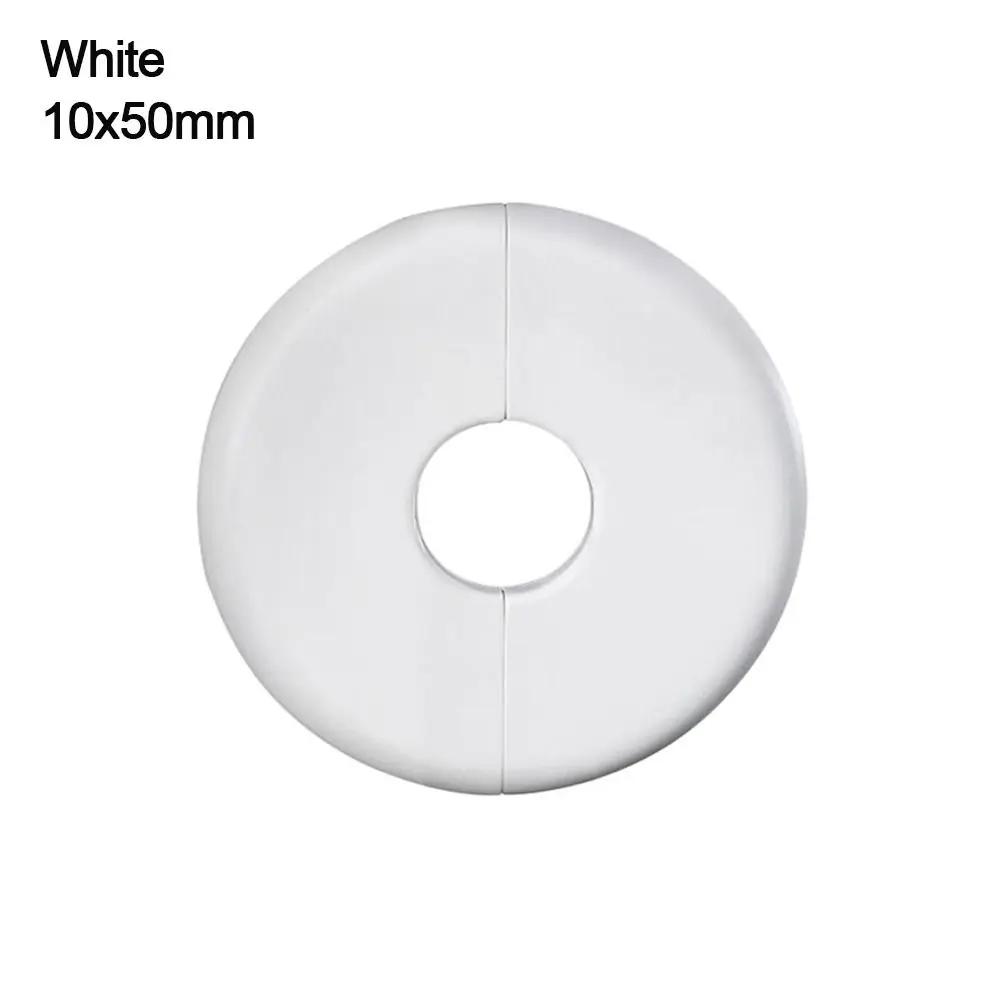 Useful ABS Shower Faucet Cover Round White Pipe Wall Covers Black Faucet Accessories Shower