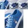 Dark Blue Canvas Shoes For Women With Comfortable Board Bottom Design**