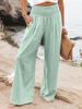 European & American High-Waisted Loose Summer Casual Wide-Leg Trousers for Women - Cotton Linen