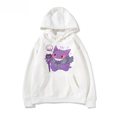 Pokémon Kreslený Roztomilý Gengar Potisk Mikina pro Muže a Ženy Podzim_zima Nová Y2K Harajuku Velká Velikost Ležérní Trend Svetr Top