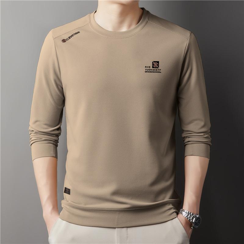 

Мужская футболка с длинным рукавом, повседневная, мягкая, дышащая, трикотажная, свитер XXXXL хаки