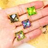 Harry Potter Resurrection Stone Open Ring - Copper Plated, 18K Gold, Color-Changing Lettering, Pyramid-Colored Gem.