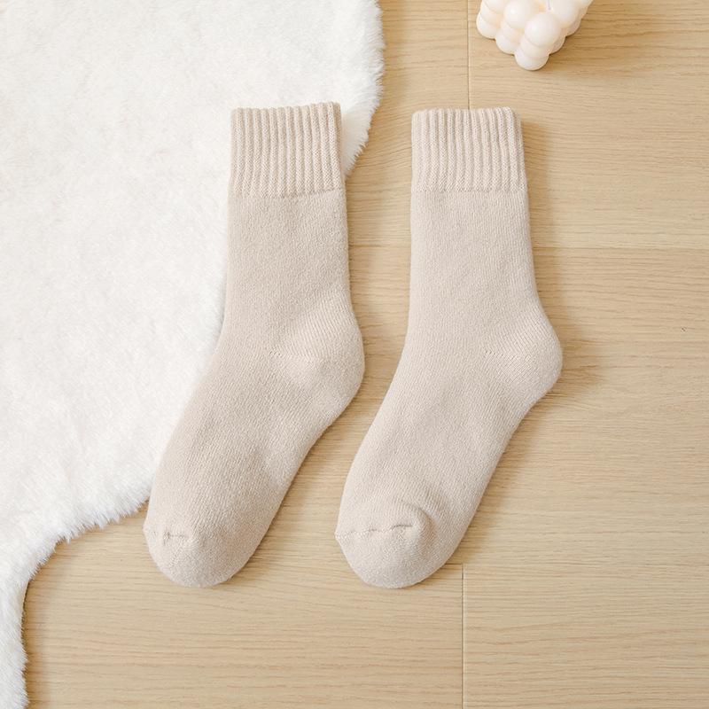 

Women s Cashmere Mid-Calf Socks: Thick, Fleece-Lined, Faux Wool, Warm & Soft, Cold-Resistant Winter Sleep Socks One Size