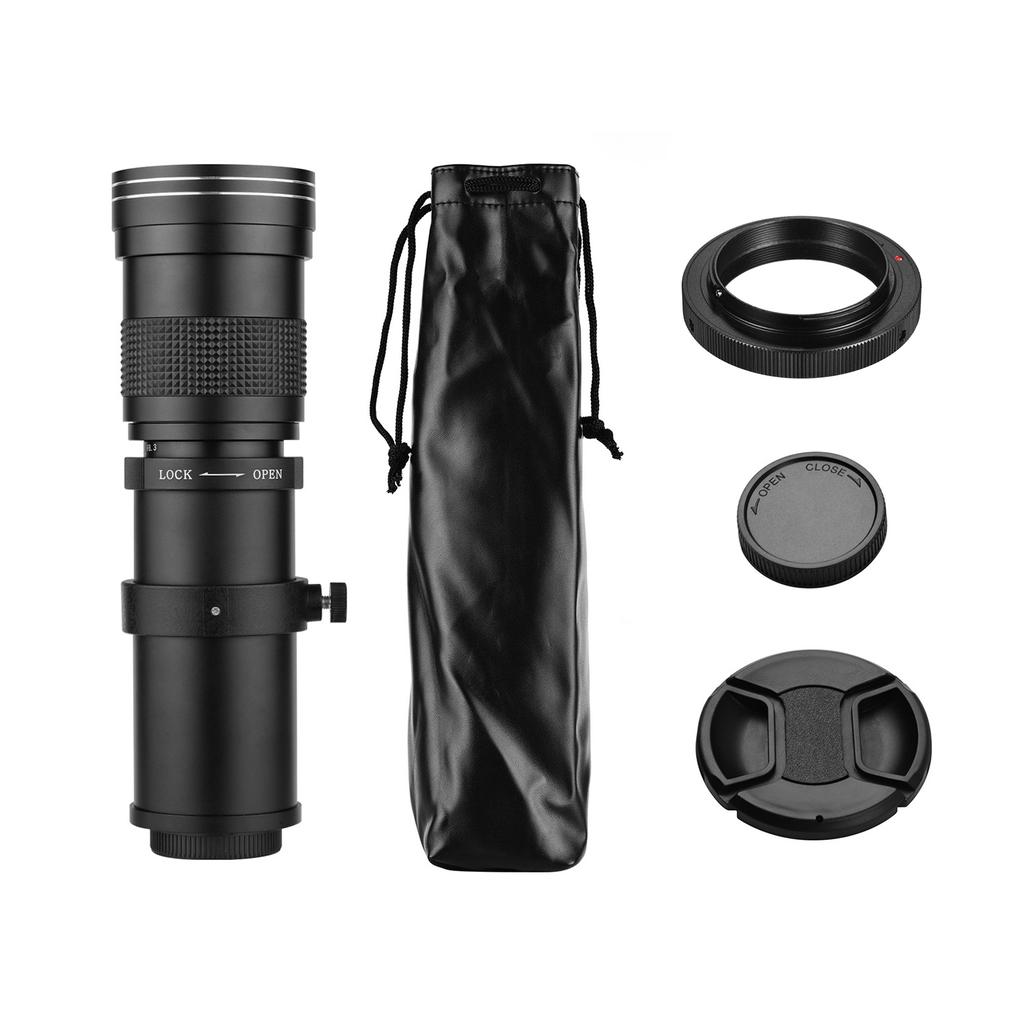 Camera MF Super Telephoto Zoom Lens F/8.3-16 420-800mm T2 Mount with AI-mount Adapter Ring