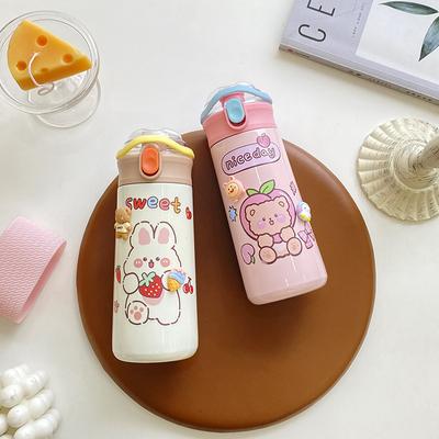 New High Profile Level Hand-held Carter Cup Thermos Cup Cartoon Straw Bounce Cup Pea Cup