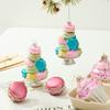 Unikt formad glaskula till jul - Macaronkaka Målad prydnad för träddekoration Färgglad högtidsdekor