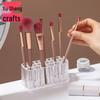 Acrylic Makeup Brush & Pen Holder – Transparent Desktop Storage Box for Bedroom or Office